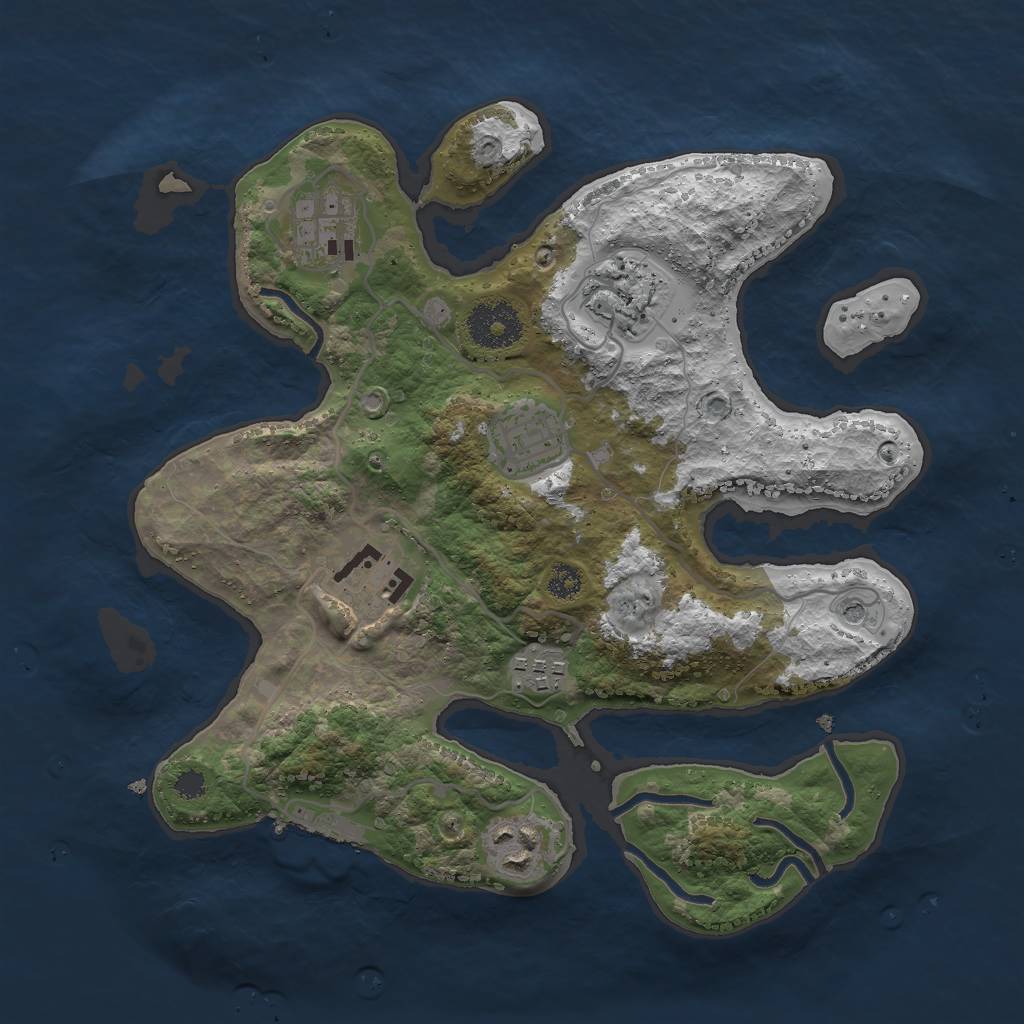 Rust Map: Procedural Map, Size: 3000, Seed: 21472741, 10 Monuments