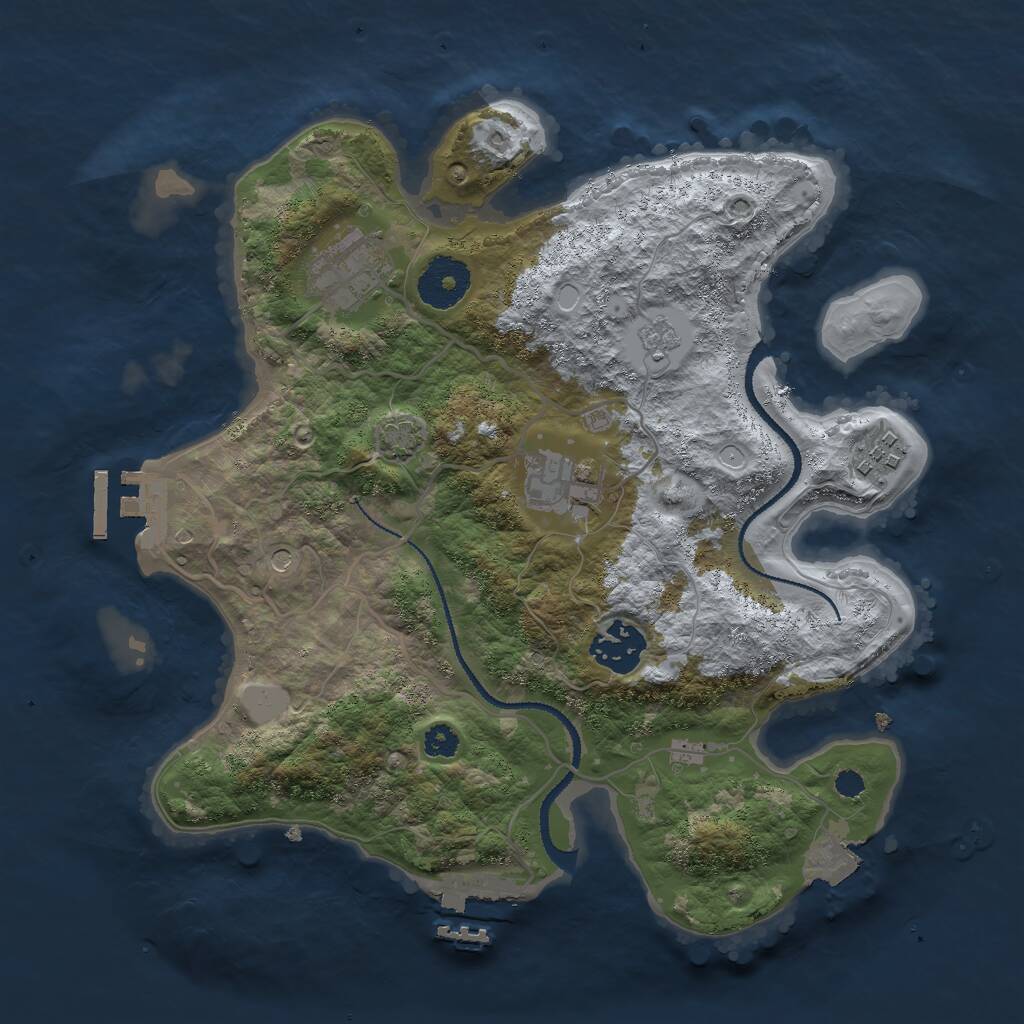 Rust Map: Procedural Map, Size: 3000, Seed: 21472741, 10 Monuments