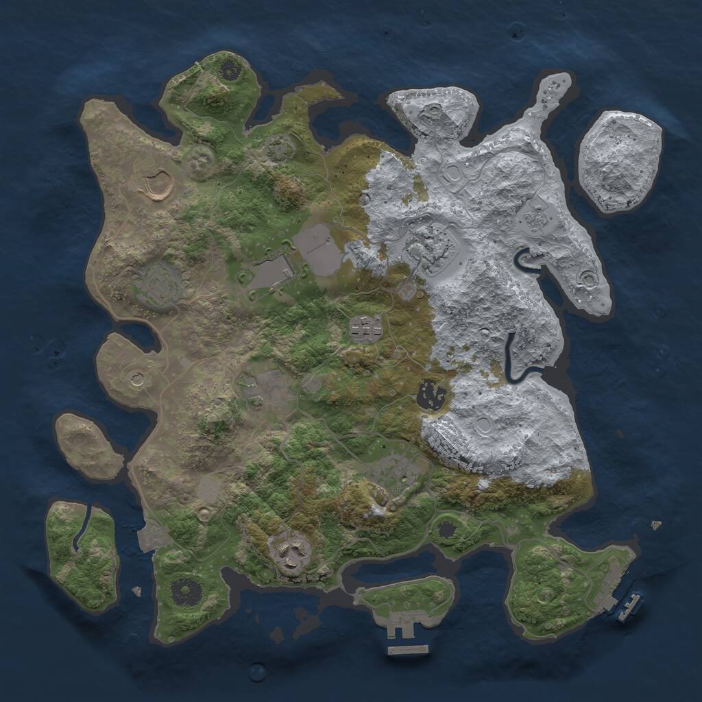 Rust Map: Procedural Map, Size: 3500, Seed: 62742598, 15 Monuments