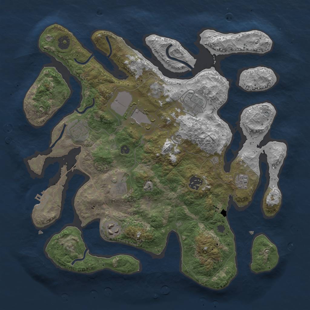 Rust Map: Procedural Map, Size: 3500, Seed: 452750850, 11 Monuments