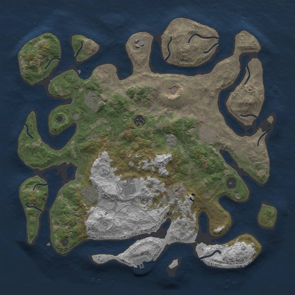 Rust Map: Procedural Map, Size: 4000, Seed: 8472, 12 Monuments