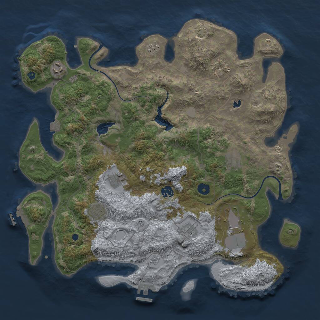 Rust Map: Procedural Map, Size: 4000, Seed: 8472, 15 Monuments