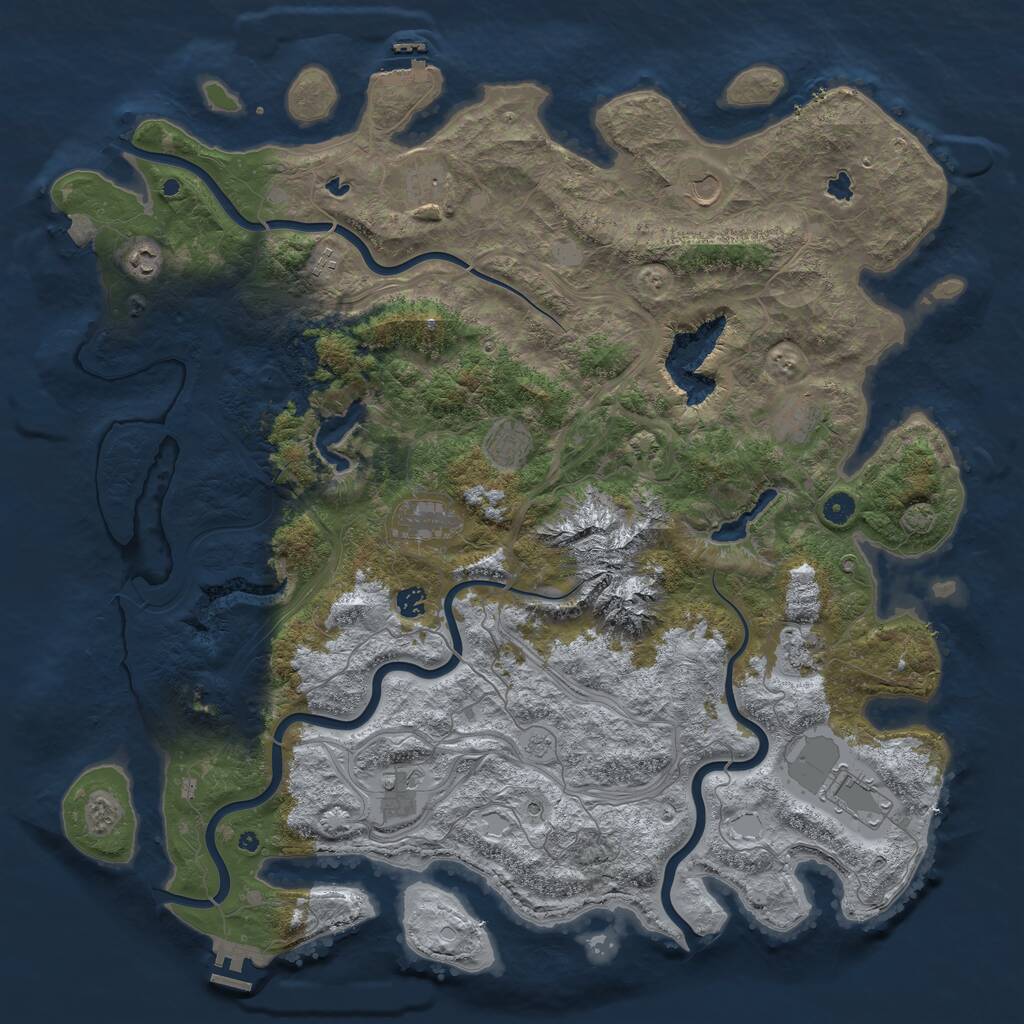 Rust Map: Procedural Map, Size: 5000, Seed: 10199364, 17 Monuments