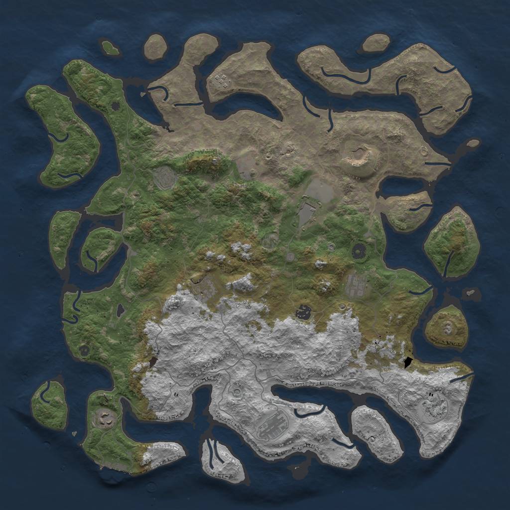 Rust Map: Procedural Map, Size: 5000, Seed: 10199364, 15 Monuments