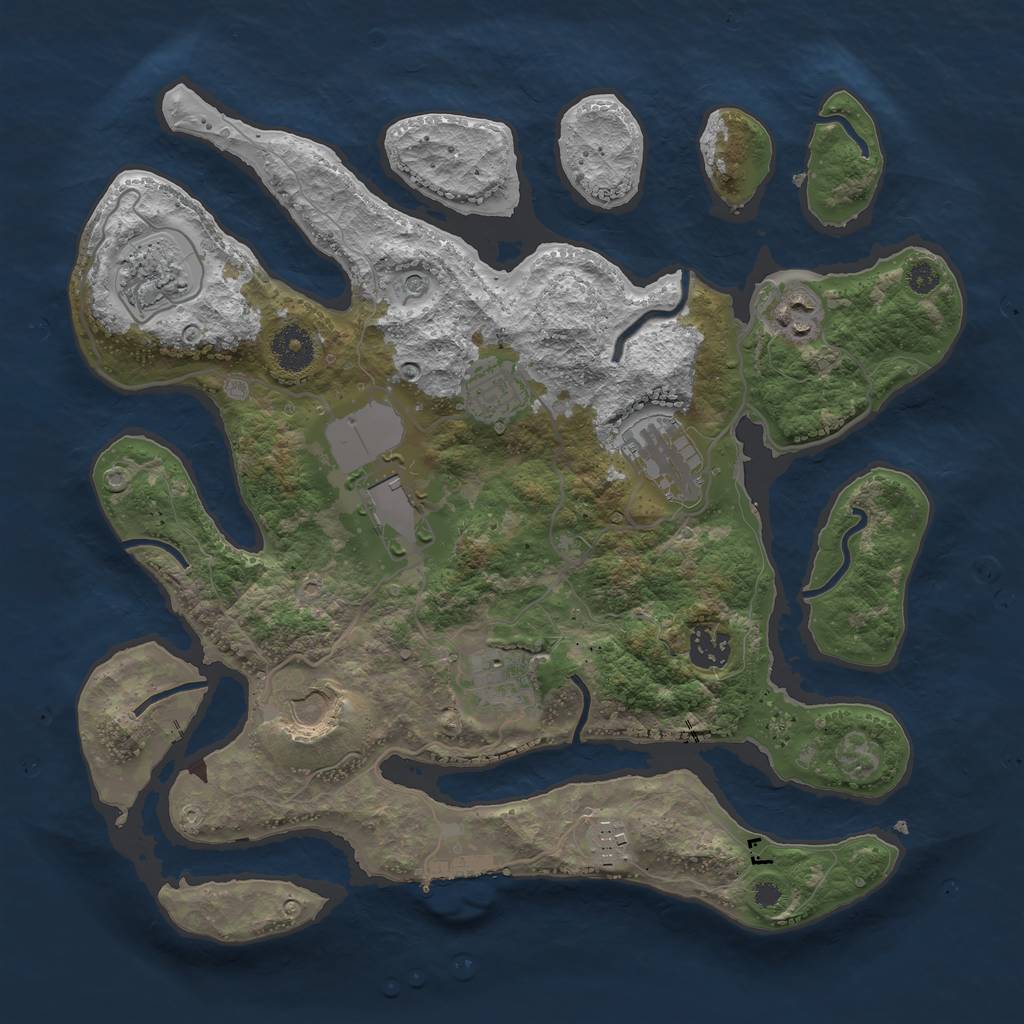 Rust Map: Procedural Map, Size: 3500, Seed: 237, 13 Monuments