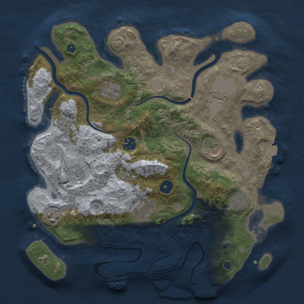 Rust Map: Procedural Map, Size: 3500, Seed: 1987032368, 15 Monuments