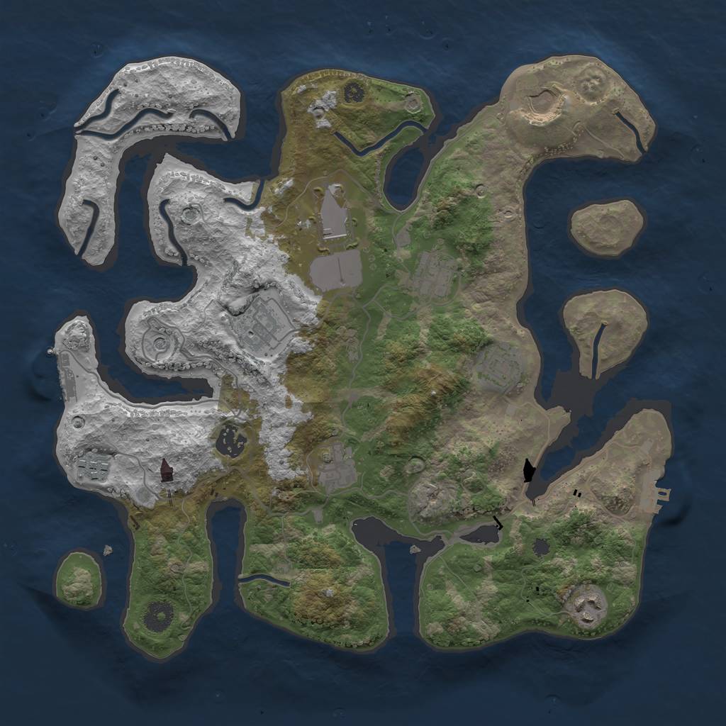 Rust Map: Procedural Map, Size: 3600, Seed: 13572, 14 Monuments