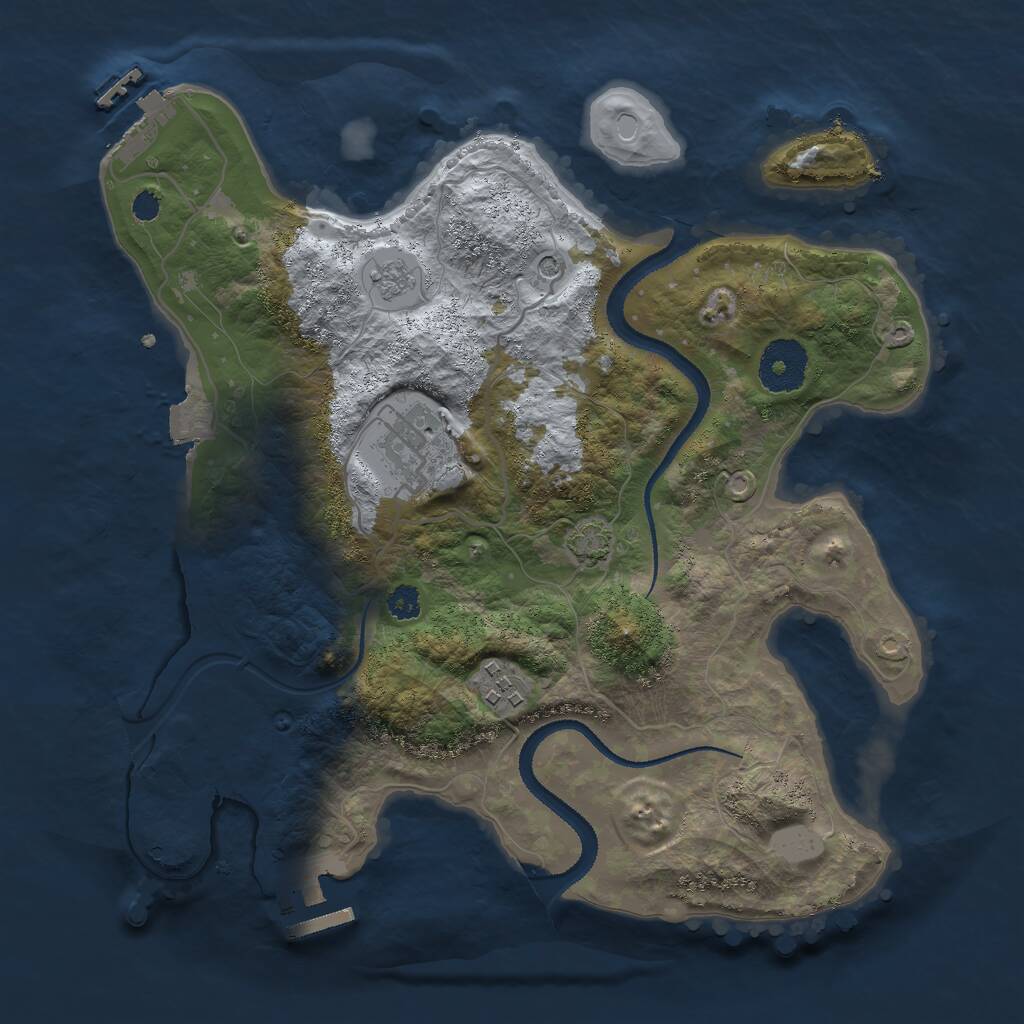 Rust Map: Procedural Map, Size: 3000, Seed: 66340382, 8 Monuments