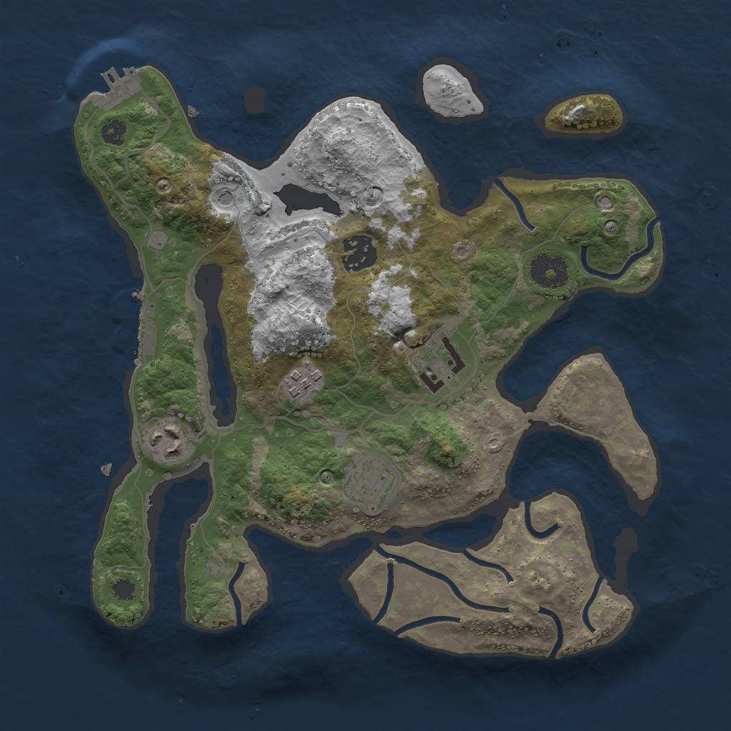 Rust Map: Procedural Map, Size: 3000, Seed: 66340382, 10 Monuments