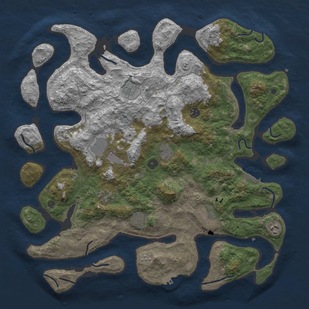 Rust Map: Procedural Map, Size: 4500, Seed: 1717584244, 14 Monuments