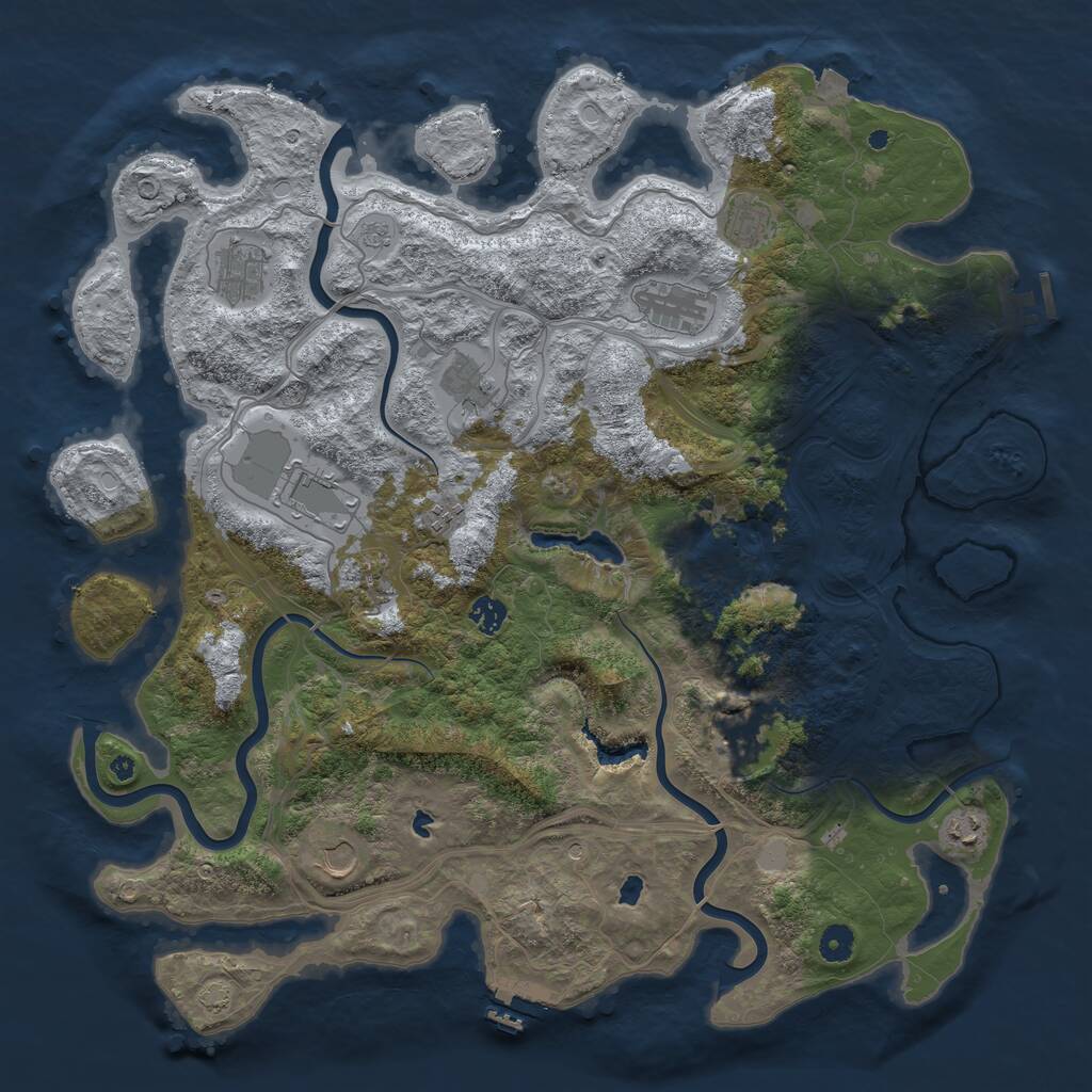 Rust Map: Procedural Map, Size: 4500, Seed: 1717584244, 17 Monuments