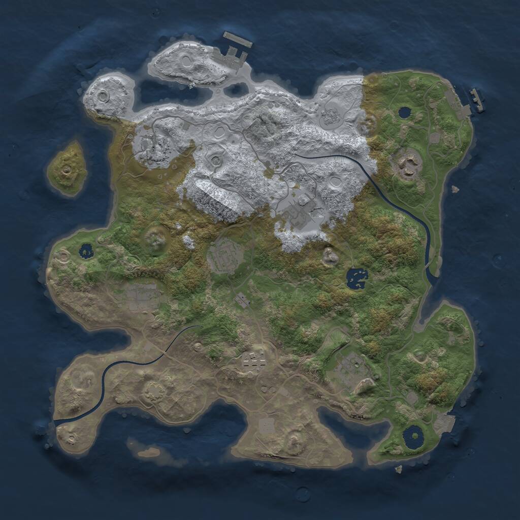 Rust Map: Procedural Map, Size: 3495, Seed: 7094066, 14 Monuments