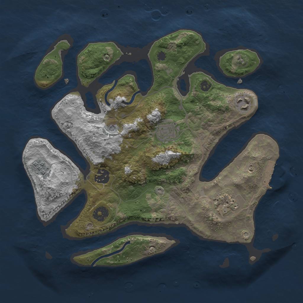 Rust Map: Procedural Map, Size: 3000, Seed: 920175, 9 Monuments