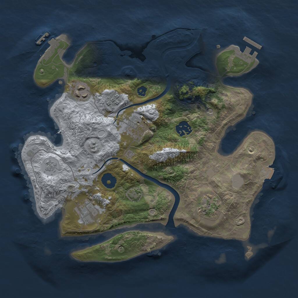 Rust Map: Procedural Map, Size: 3000, Seed: 920175, 12 Monuments