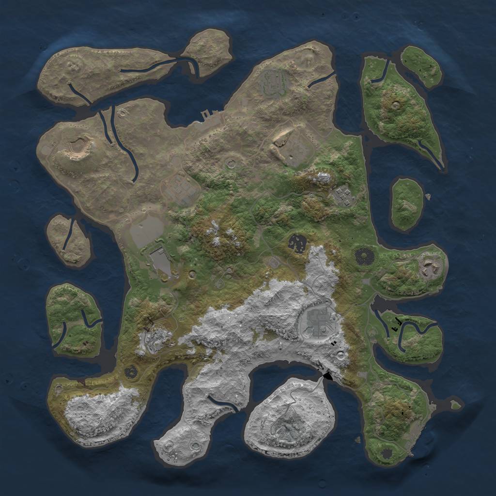 Rust Map: Procedural Map, Size: 3960, Seed: 1000000, 15 Monuments