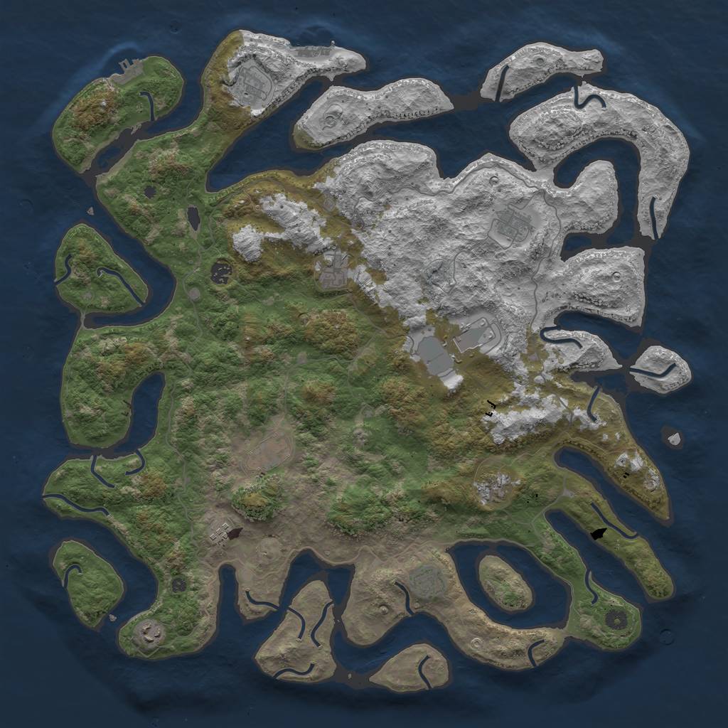 Rust Map: Procedural Map, Size: 5000, Seed: 367, 15 Monuments