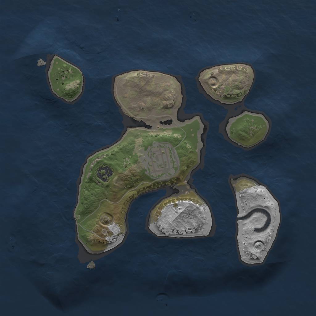 Rust Map: Procedural Map, Size: 2000, Seed: 410385072, 3 Monuments