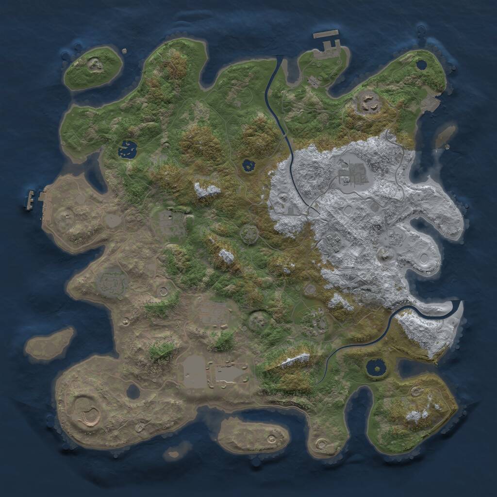 Rust Map: Procedural Map, Size: 3975, Seed: 1337, 16 Monuments