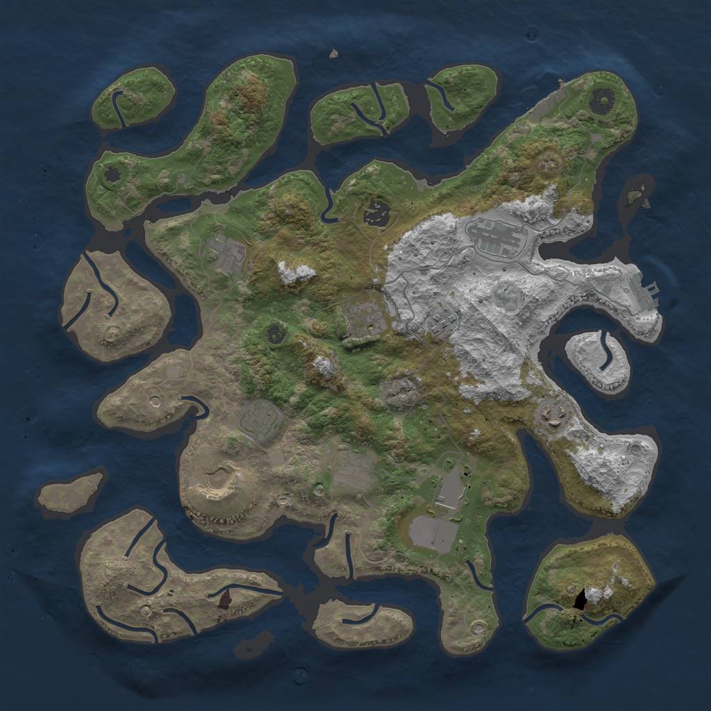 Rust Map: Procedural Map, Size: 3975, Seed: 1337, 15 Monuments