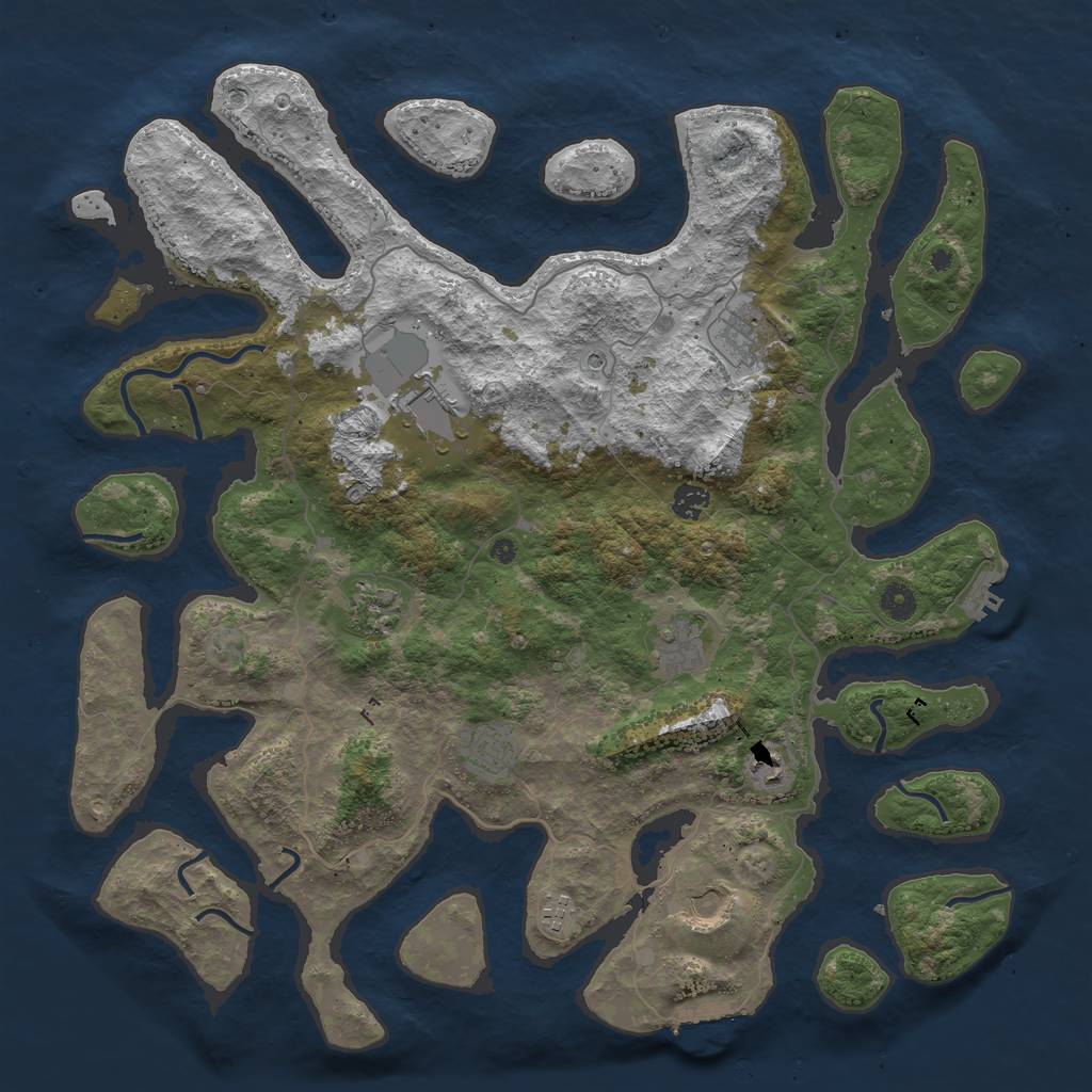 Rust Map: Procedural Map, Size: 4500, Seed: 797999062, 14 Monuments