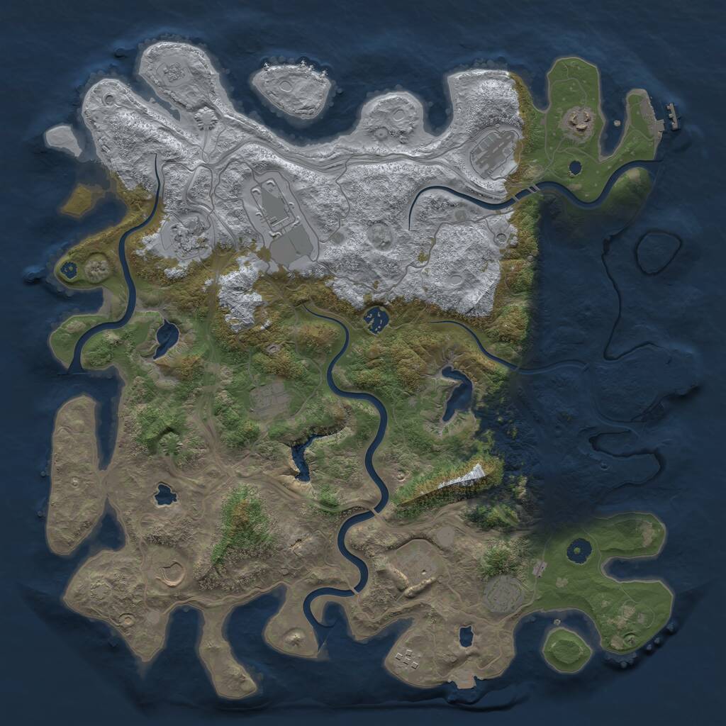 Rust Map: Procedural Map, Size: 4500, Seed: 797999062, 16 Monuments