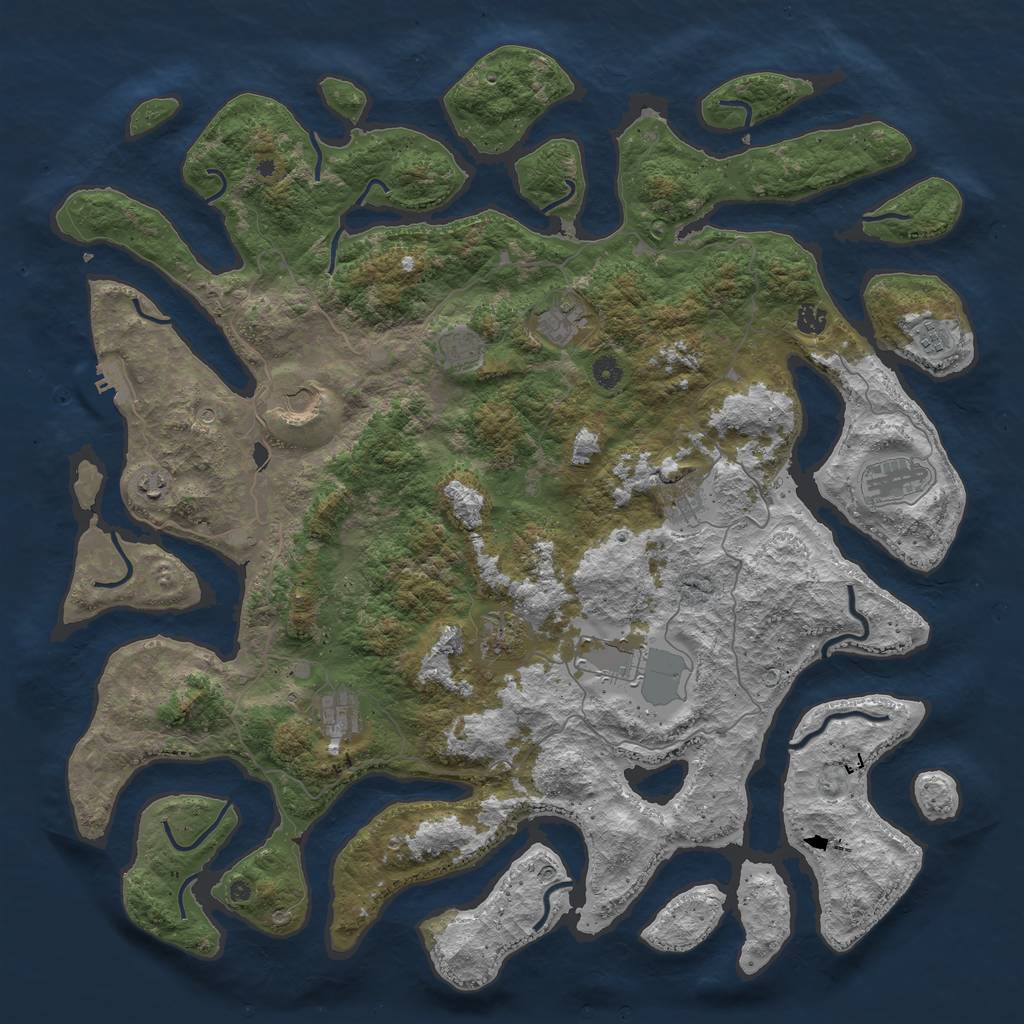 Rust Map: Procedural Map, Size: 5000, Seed: 1587236675, 15 Monuments