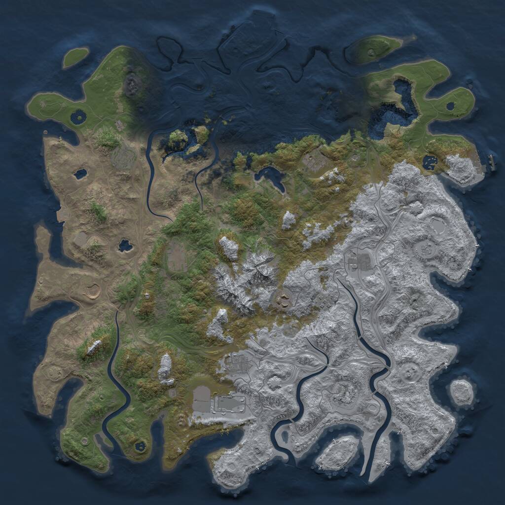 Rust Map: Procedural Map, Size: 5000, Seed: 1587236675, 17 Monuments