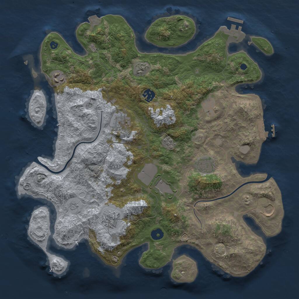 Rust Map: Procedural Map, Size: 3750, Seed: 23424563, 15 Monuments
