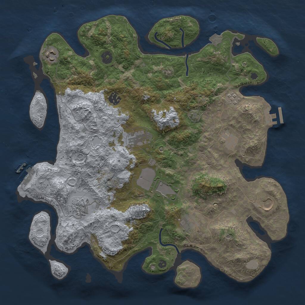 Rust Map: Procedural Map, Size: 3750, Seed: 23424563, 15 Monuments