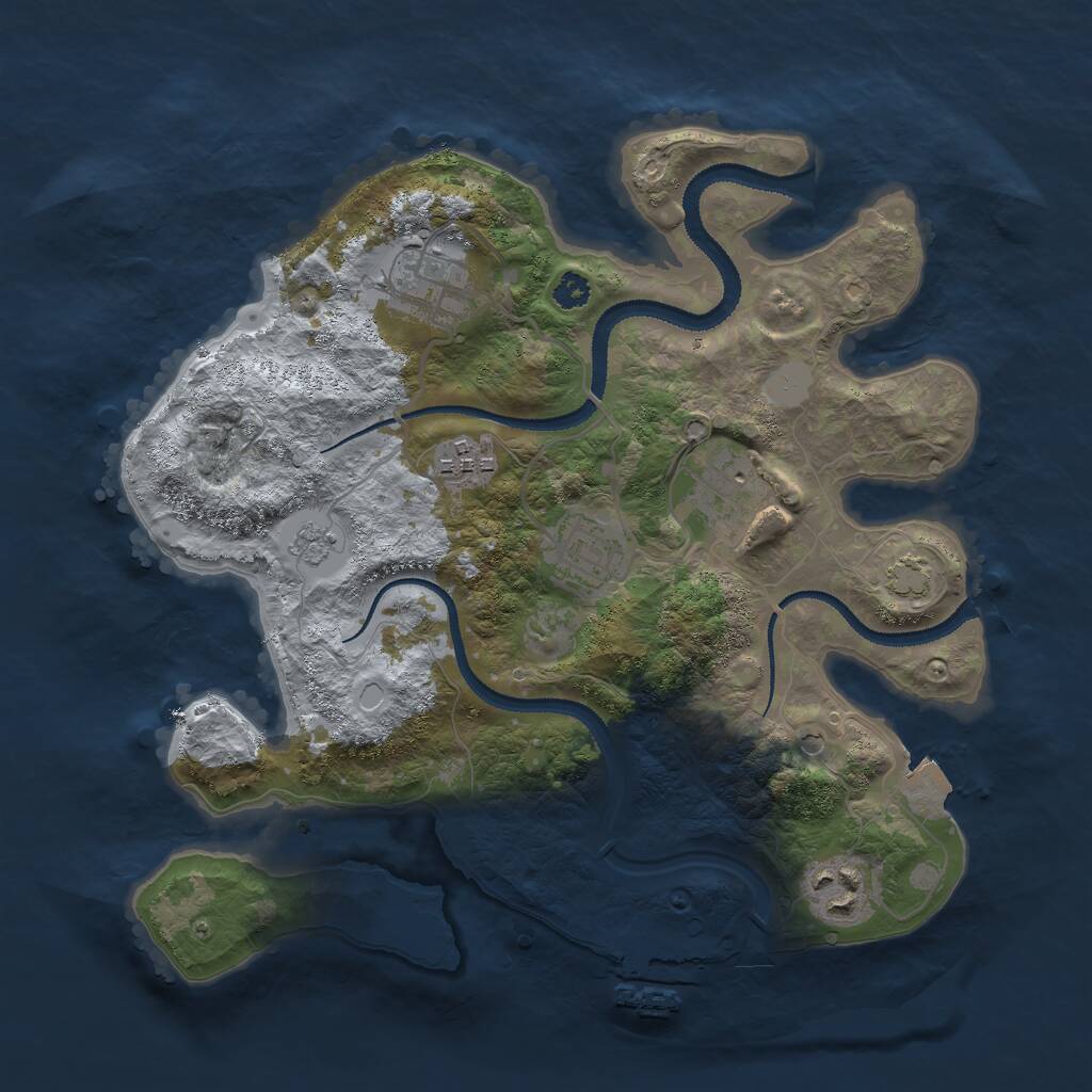Rust Map: Procedural Map, Size: 3000, Seed: 962716305, 10 Monuments