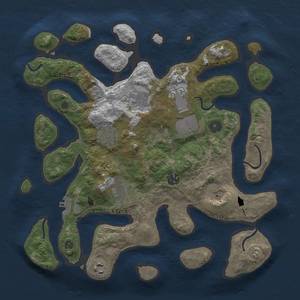 Thumbnail Rust Map: Procedural Map, Size: 3500, Seed: 91845, 11 Monuments