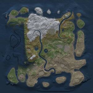 Thumbnail Rust Map: Procedural Map, Size: 3500, Seed: 91845, 12 Monuments