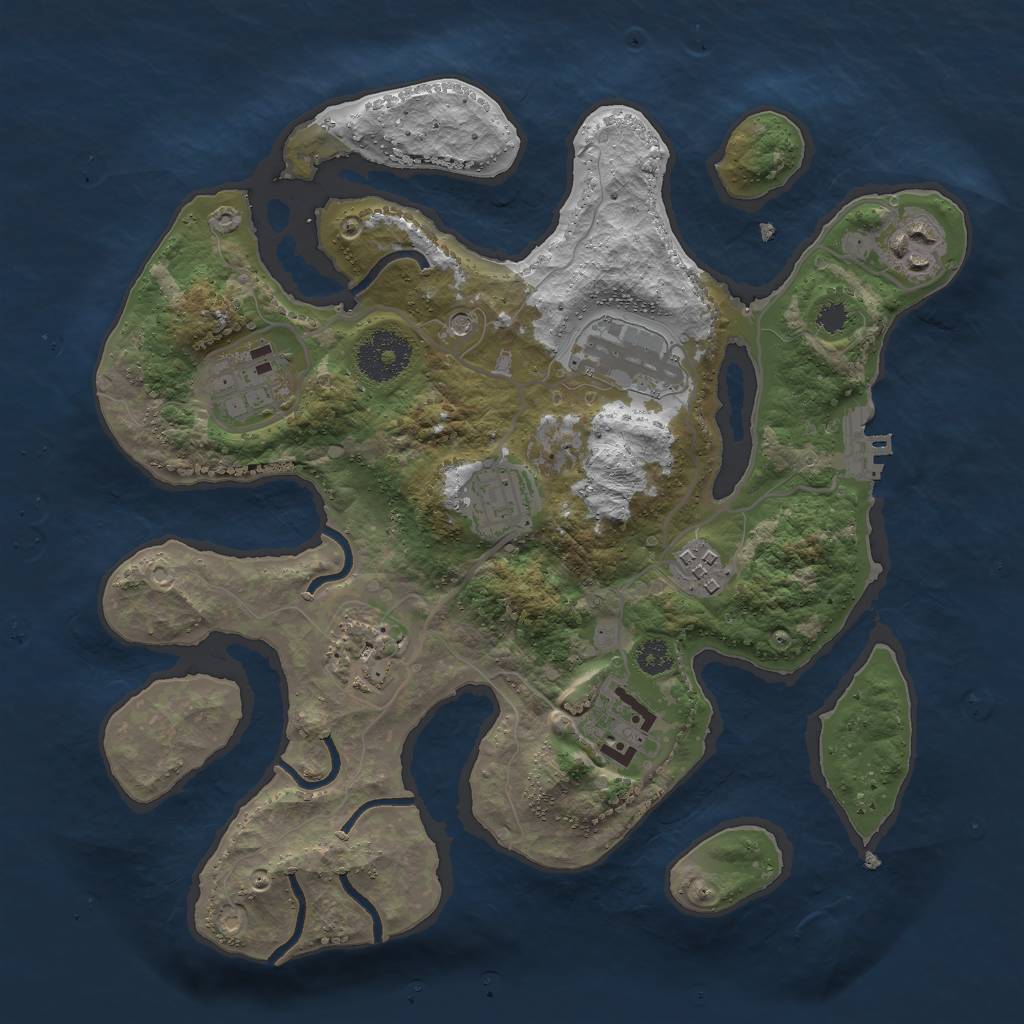 Rust Map: Procedural Map, Size: 3000, Seed: 1671136770, 11 Monuments