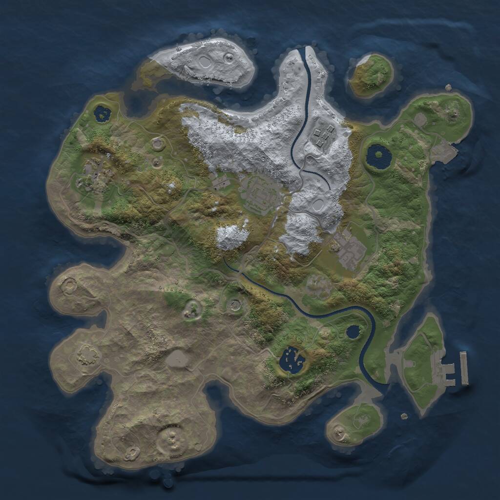 Rust Map: Procedural Map, Size: 3000, Seed: 1671136770, 9 Monuments