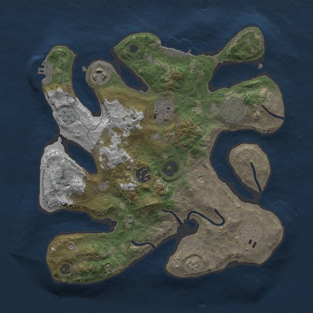 Rust Map: Procedural Map, Size: 3000, Seed: 2063561812, 11 Monuments