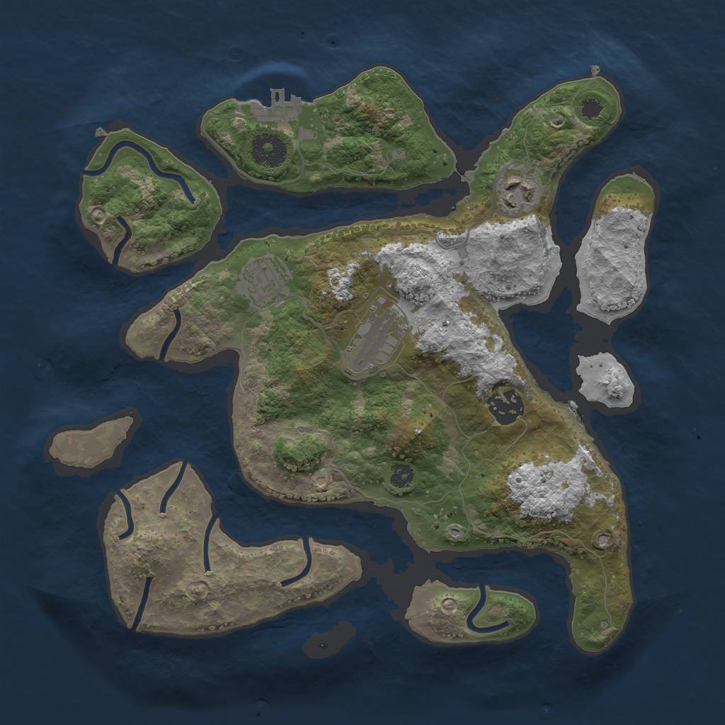 Rust Map: Procedural Map, Size: 3126, Seed: 1337, 7 Monuments