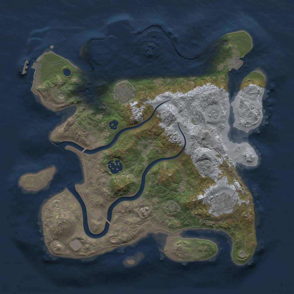 Rust Map: Procedural Map, Size: 3126, Seed: 1337, 10 Monuments