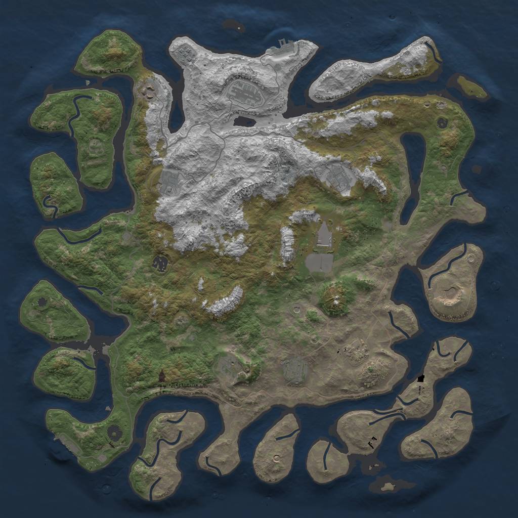 Rust Map: Procedural Map, Size: 5000, Seed: 1823704831, 16 Monuments