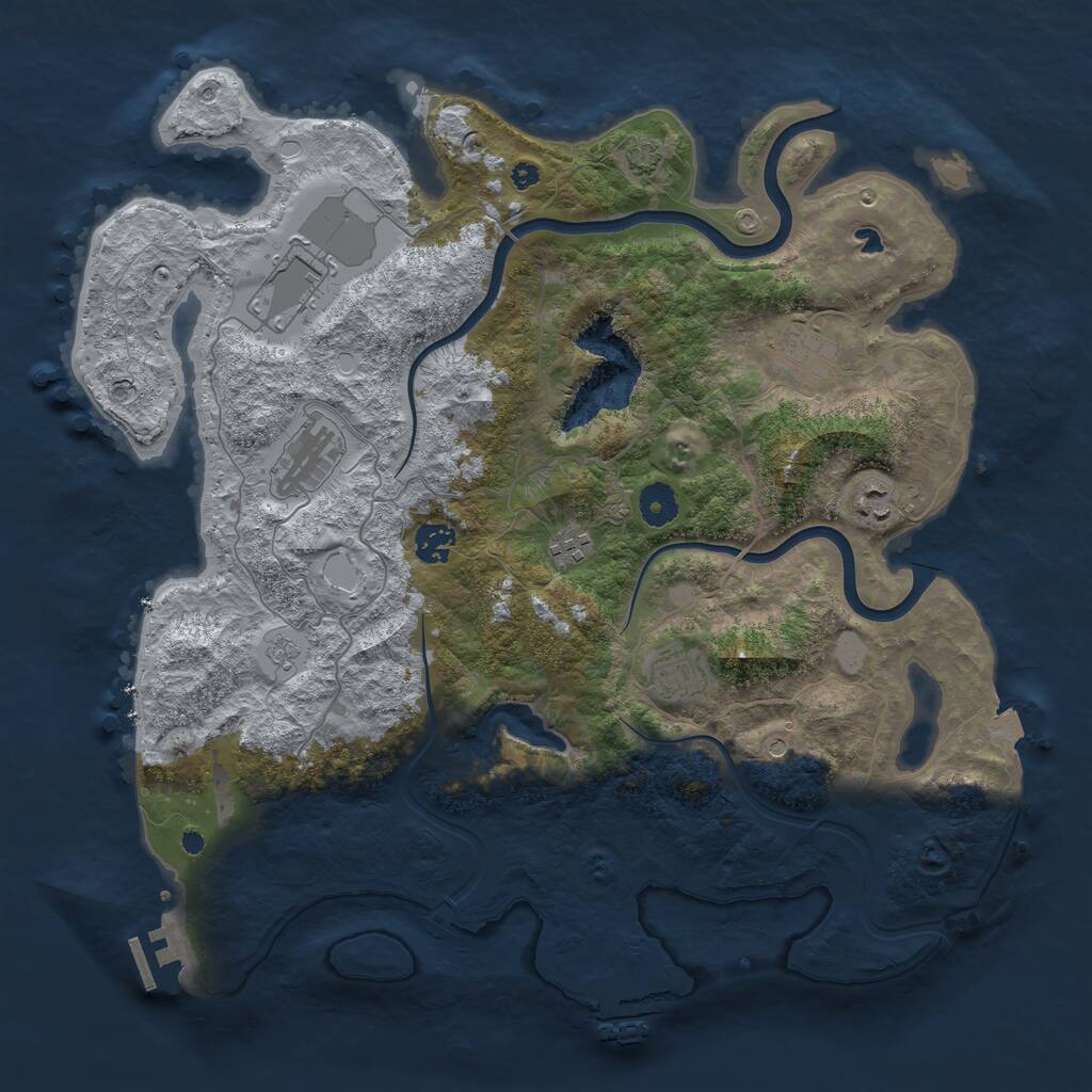 Rust Map: Procedural Map, Size: 4000, Seed: 2014077088, 13 Monuments