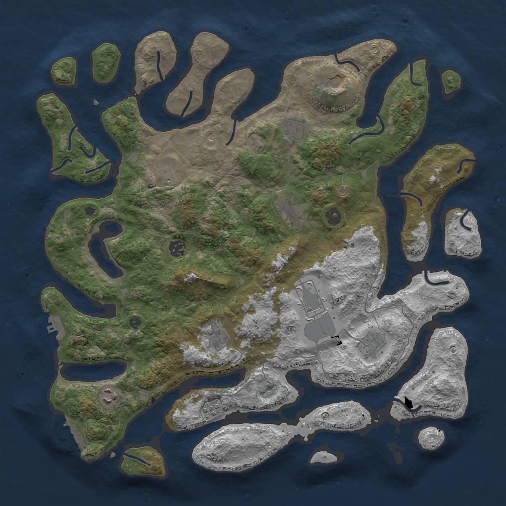 Rust Map: Procedural Map, Size: 4500, Seed: 171847392, 15 Monuments