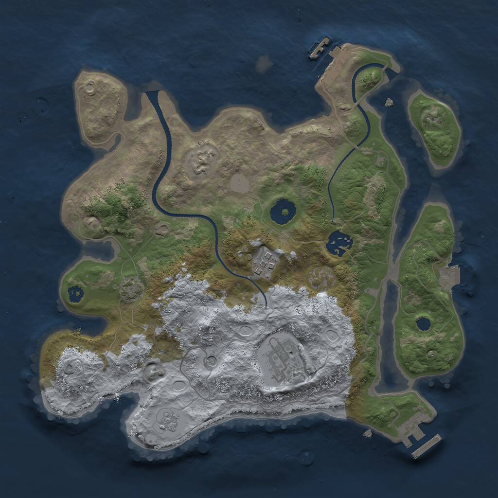 Rust Map: Procedural Map, Size: 3000, Seed: 1570531472, 9 Monuments