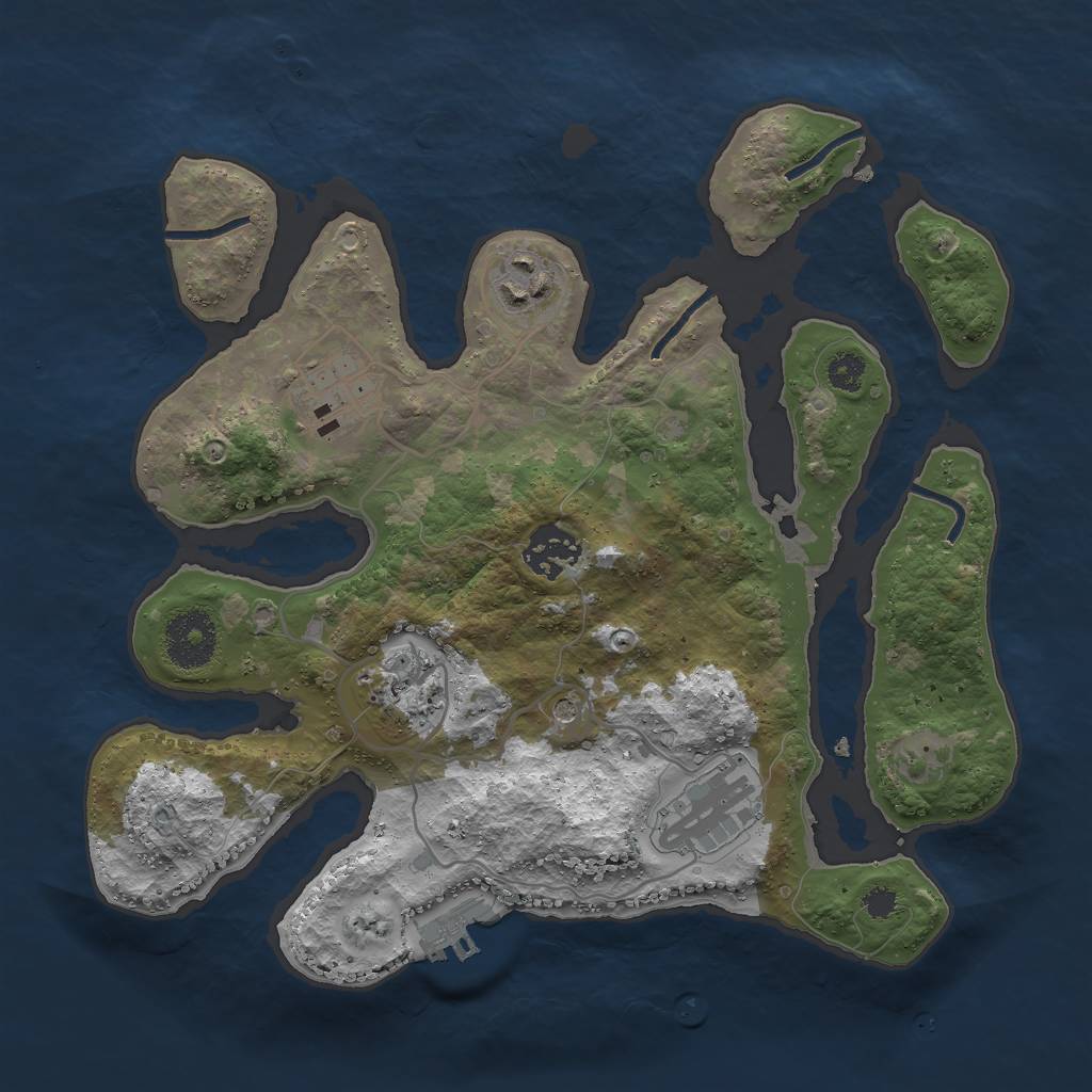 Rust Map: Procedural Map, Size: 3000, Seed: 1570531472, 9 Monuments