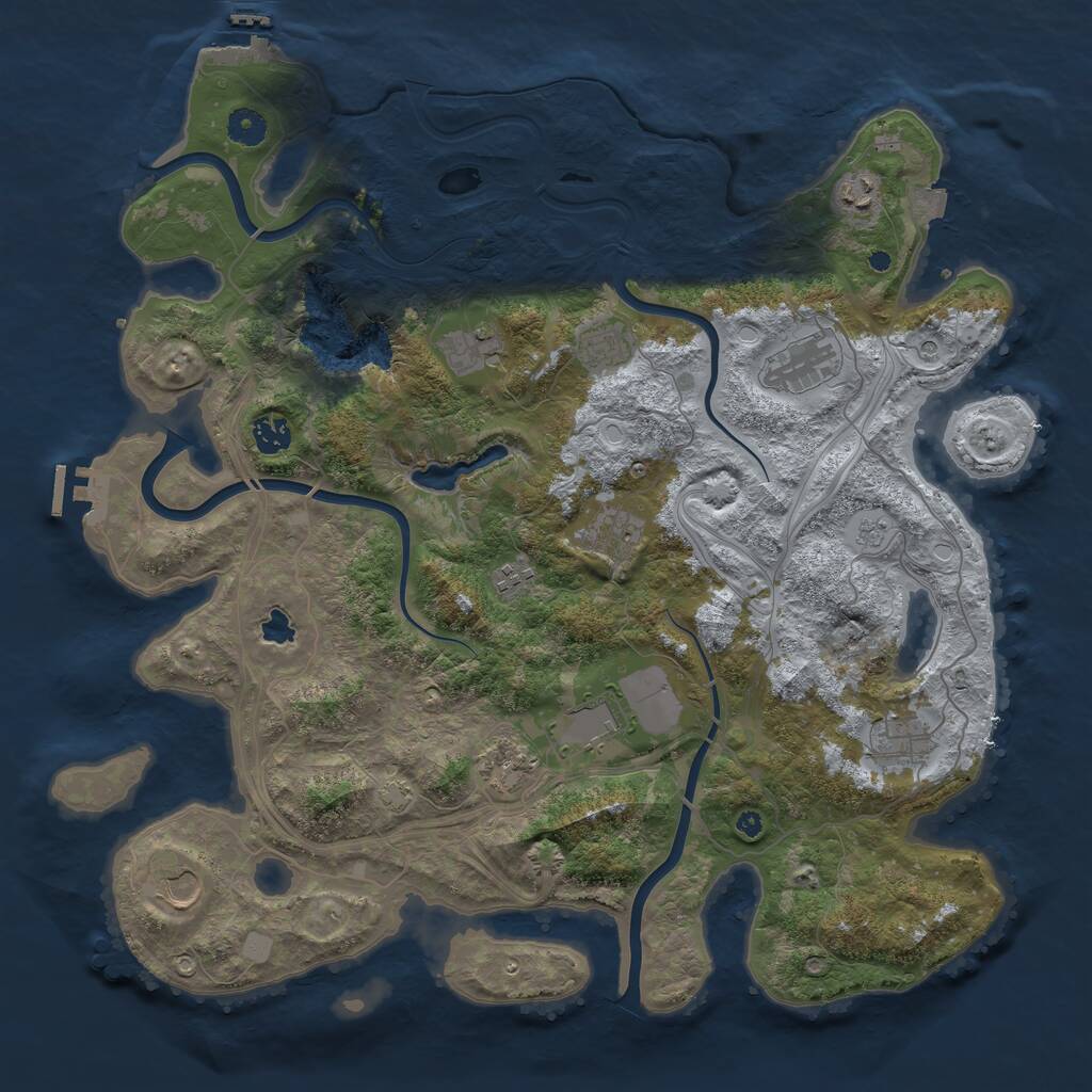 Rust Map: Procedural Map, Size: 4287, Seed: 1337, 17 Monuments