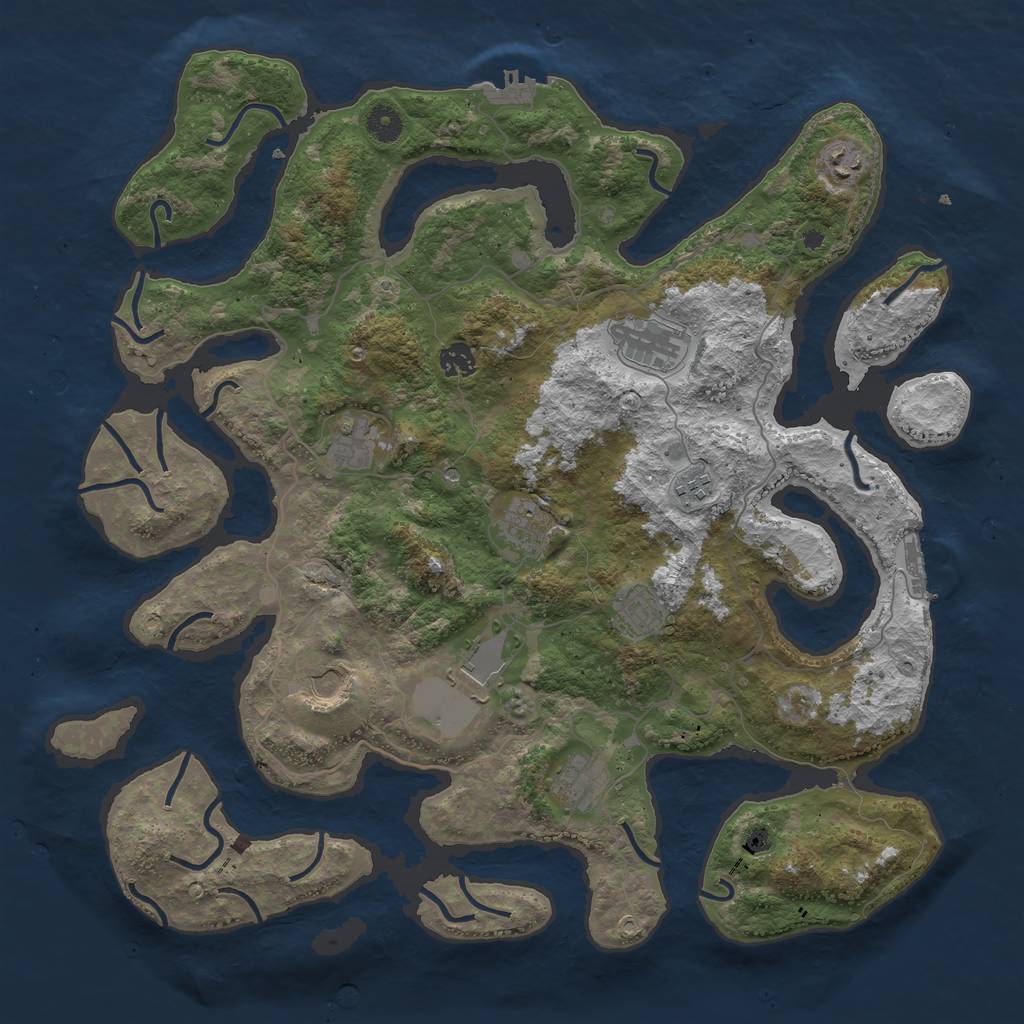 Rust Map: Procedural Map, Size: 4287, Seed: 1337, 15 Monuments