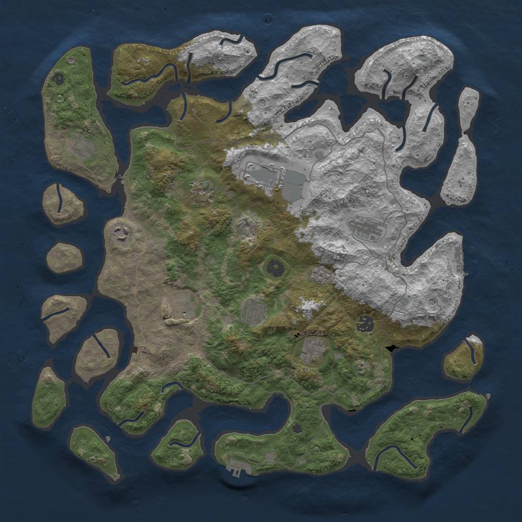 Rust Map: Procedural Map, Size: 4500, Seed: 200103, 15 Monuments