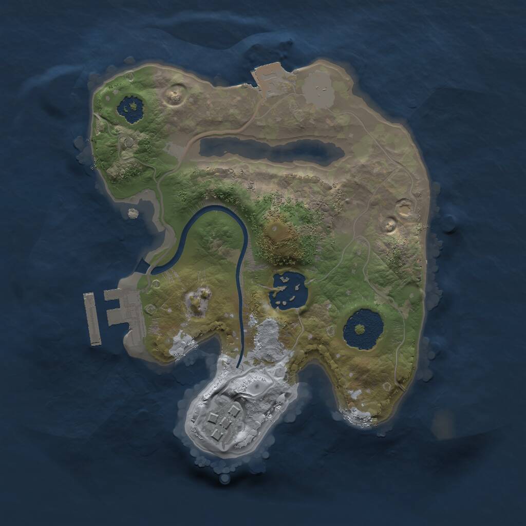 Rust Map: Procedural Map, Size: 2000, Seed: 134158026, 4 Monuments