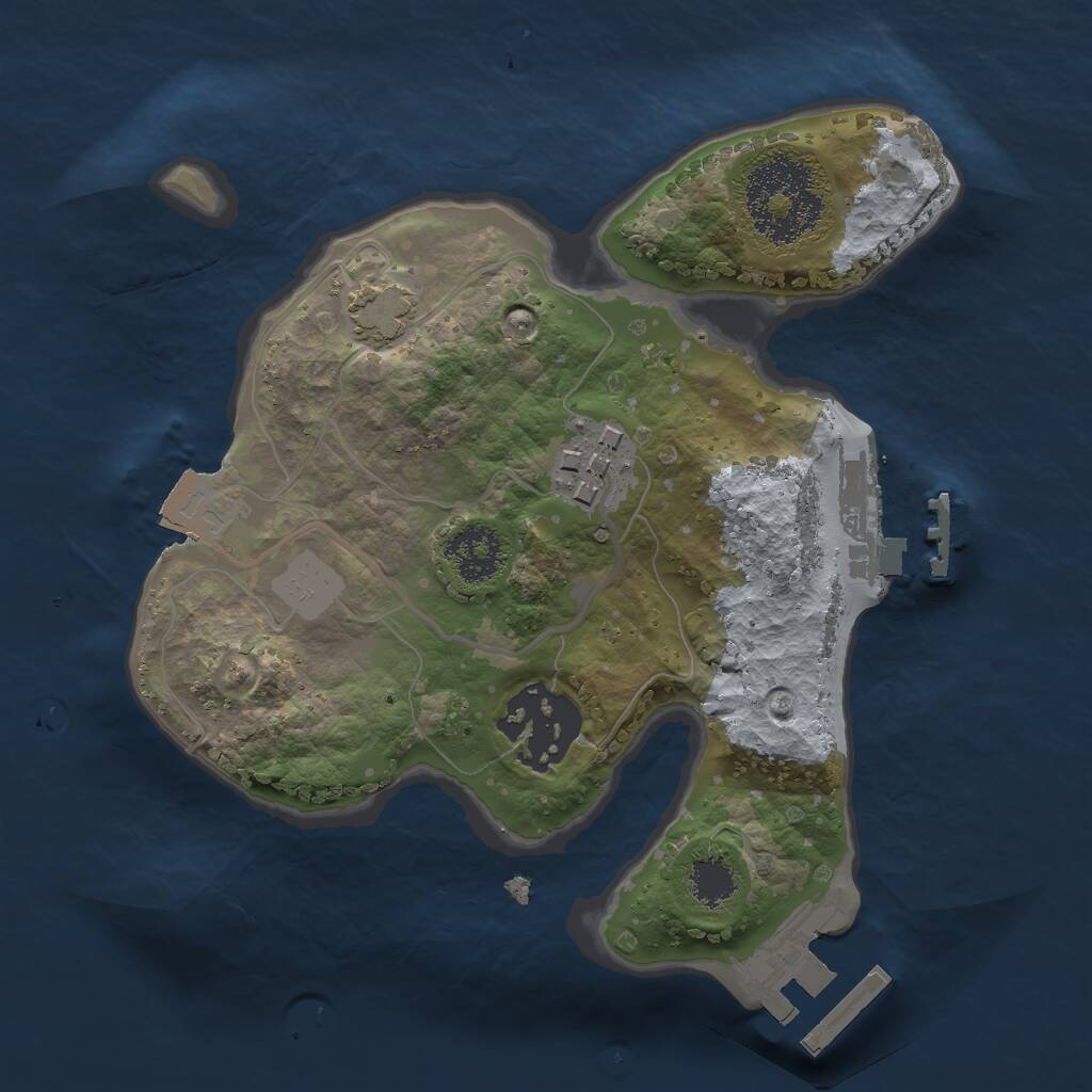 Rust Map: Procedural Map, Size: 2000, Seed: 674987, 6 Monuments