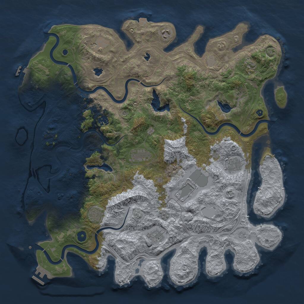 Rust Map: Procedural Map, Size: 4500, Seed: 164820138, 16 Monuments