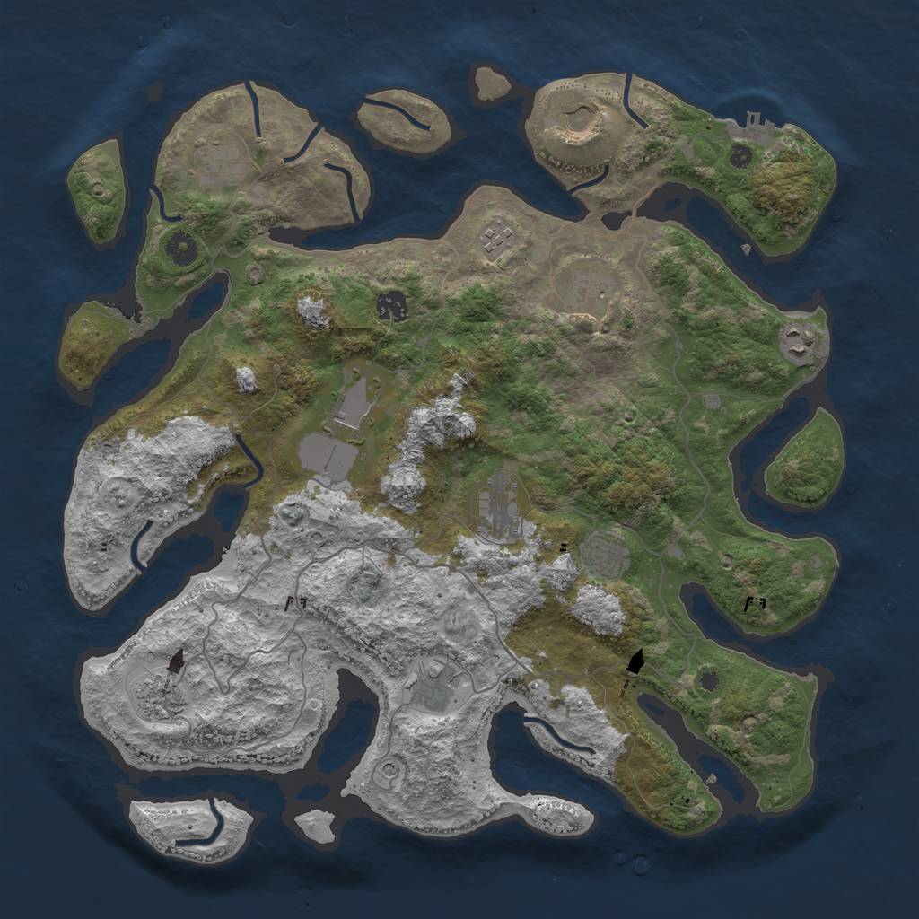 Rust Map: Procedural Map, Size: 4250, Seed: 25487, 15 Monuments