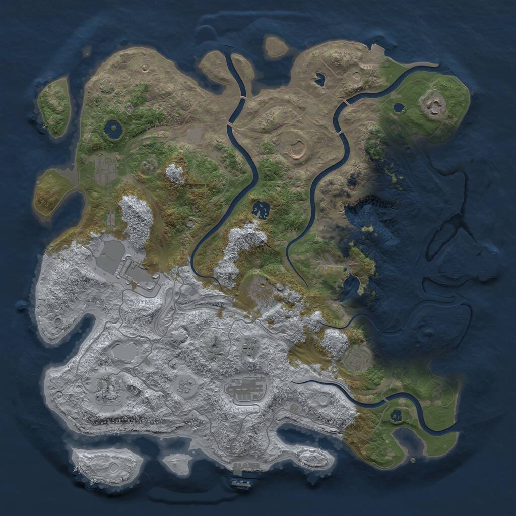 Rust Map: Procedural Map, Size: 4250, Seed: 25487, 16 Monuments